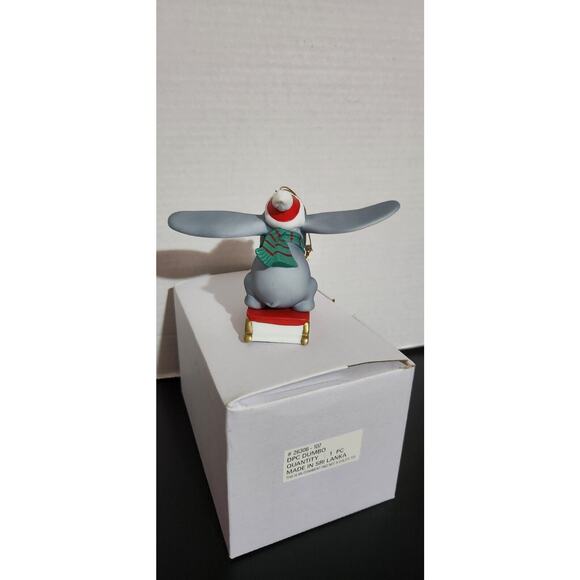 Vtg Grolier Disney Dumbo On Sled Flying Elephant Ornament Porcelain Treasures - Picture 3 of 9